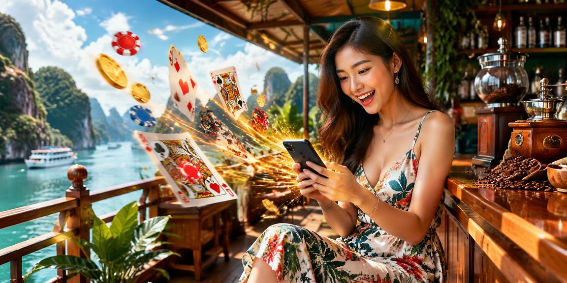 Người chơi card game tại Vịnh Hạ Long thưởng thức cà phê và giải trí có trách nhiệm